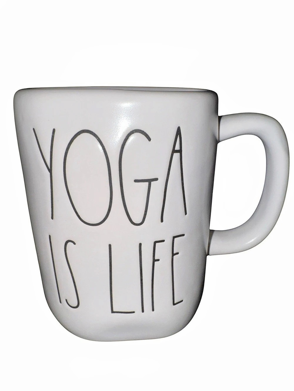 Rae Dunn Yoga Is Life Ceramic Mug White